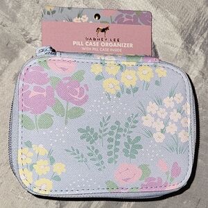 Dabney Lee Floral Pill Case Organizer - Light Blue with Pastel Florals LI